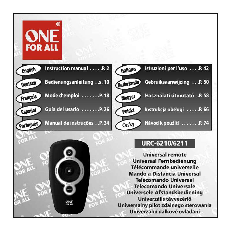 Mode D Emploi Telecommande One For All